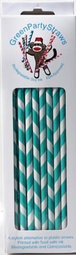 Teal Paper Straws - Pack of 50