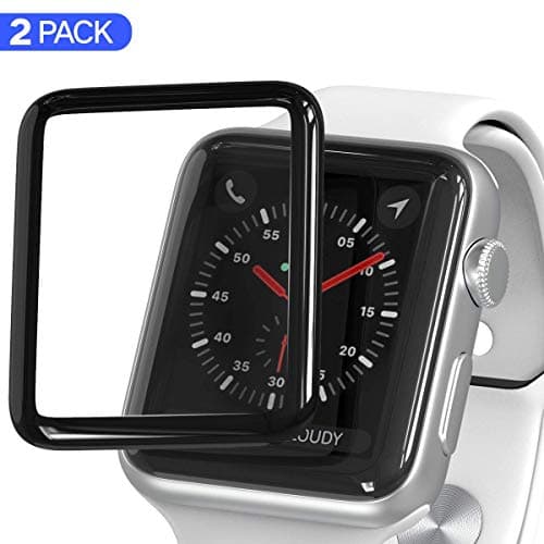Screen Protector for Apple Watch 40mm Series 5/4 3D Curved Tempered Glass iWatch 40mm Screen Protector with Max Coverage Anti-Scratch Anti-Bubble HD Clear Ballistic LCD Cover Premium Guard 2-Pack