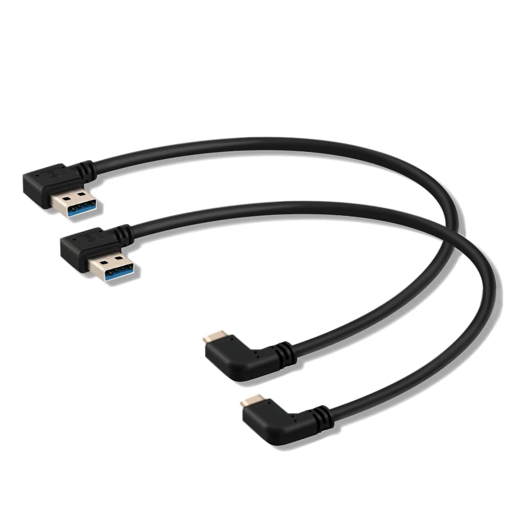 USB C 90 Degree Right Angle Cable Extension USB 3.0 Type c Cable Left Angle Male (25CM,9.8IN)(2 Pack)