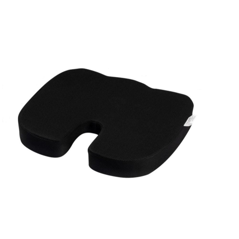 Wakefit Orthopedic Coccyx Cushion | Memory Foam Support for Lower Back, Tailbone & Sciatica Relief | Chair & Car Use | Ergonomic Design | Ideal for Under 60 Kg Weight - Black