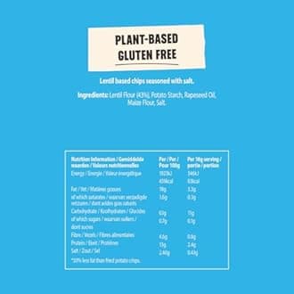 Eat Real, Lentil Chips, Salted, 24 x 18g, Gluten-Free Crisps Multipack, Vegan-Friendly, Healthy Snacks, 30% Less Fat