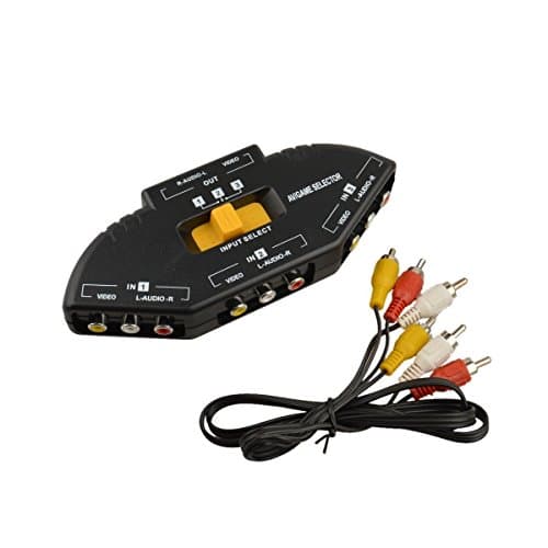 CTYRZCH(TM) 3-way Rca Audio Video Selector Switcher Switch Box A/v Multi Input/output(black)