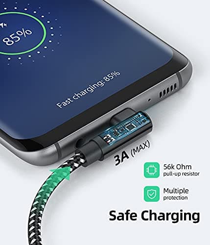 HOTNOW Short USB C Cable Right Angle 30cm 3 Pack, 0.3M Portable USB-C Charger...
