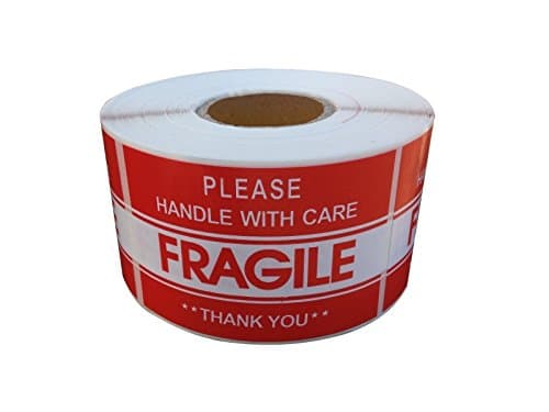 2” x 3” FRAGILE Red stickers Please Handle With Care - Fragile - Thank You, Warning Shipping Labels 1 Roll - 500 Stickers/Roll