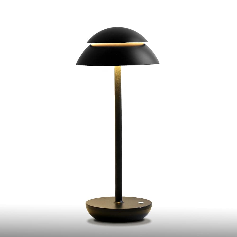 Cordless Metal Desk Lamp, Touch Sensor Control LED Table Lamp,3 Color Stepless Dimmable Battery Powered Lamp,Night Light for Kids Nursery,Bedroom/Desk/Cafe (Black)