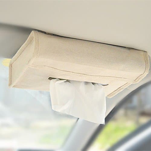 UUOUUCar Tissue Box Sun Visor Napkin Box Auto Tissue Cover Holder (Beige)