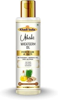 Khadi Wheatgerm Oil For Skin & Hair 100ml | Herbal Oil For Hair Growth & Nourishing Skincare | Non Sticky, Paraben & Mineral Oil Free | Suitable for All Hair Types | Daily Use for Men & Women
