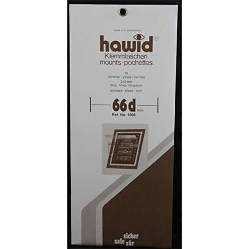 Hawid Stamp Mounts - 210 x 66mm - Black (10 per pack)