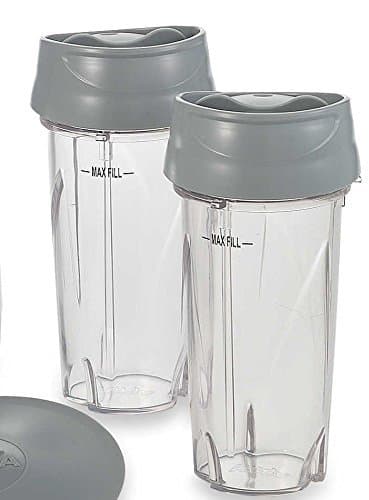 Nutri Ninja Single Serve Cup (16 oz.) & Lid for PULSE Blenders (3 Pack, To-Go Lid)