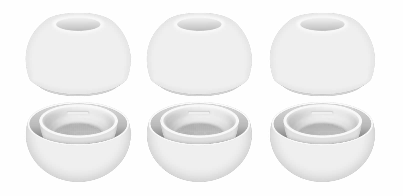 3 Pairs Compatible AirPods Pro & Pro 2 Ear Tips, Medium Size Replacement Silicone Rubber Eartips, White