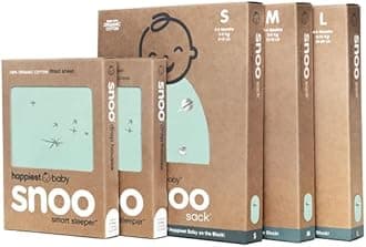 Happiest Baby The Big Bundle 100% Organic Cotton - Includes 3 SNOO Sacks and 2 SNOO Bassinet Fitted Sheets (Teal)