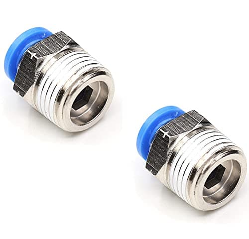 6mm 1/2 Thread Brass Pneumatic Connector Push to Connect Air Fittings Air Tube Line Quick Connect Air Tube Fittings(2-Pcs)