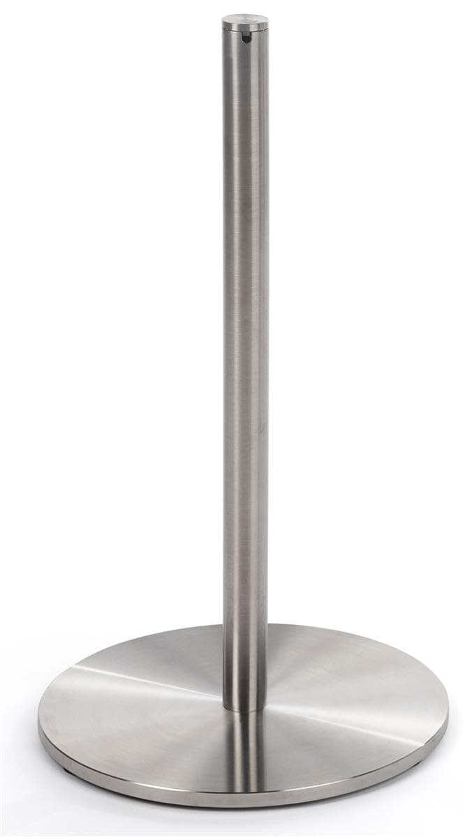 QueuePole Set of (8) Slim 16” Stanchion Posts w/ 100’ Gray Elastic Cord - Silver (FD16KSV08)