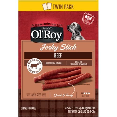 Ol' Roy Beef Jerky Sticks 25 OZ Bags (Pack of Two)
