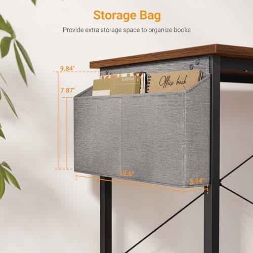 CubiCubi L Shaped Desk, 40" Computer Desk with Reversible Storage Shelves Home Office Corner Desk Study Writing Gaming Table, Brown