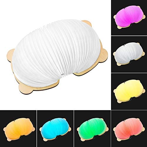 Anyfun Folding Night Lamp,LED Book Light USB Rechargeable Book Shaped Light 7 Colors Led Desk Table Lamp for Kids Children Adult Sleeping Light