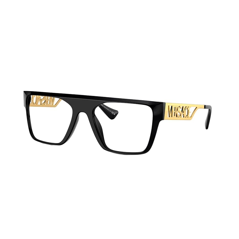 VE 3326U GB1 Black/Gold Plastic Rectangle Frames for Men Eyeglasses 55mm