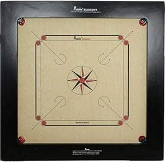 Precise Carrom Board Game Ply Wood with Coin, Striker & Powder Approved by Carrom Federation of India & International Carrom Federation - Bulldog 24mm