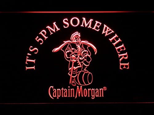 IT's 5 pm Somewhere Captain Morgan LED Neon Light Sign Man Cave 467-R