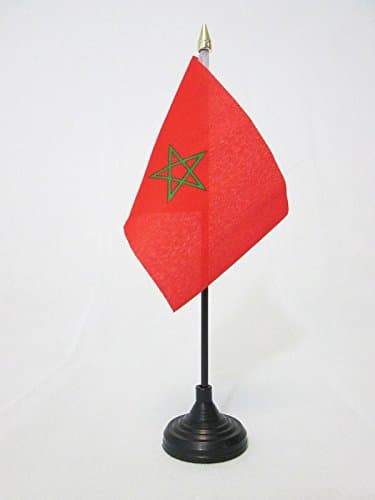AZ FLAG Moroccan Table Flag 15 x 10 cm – Small Moroccan Office Flags 10 x 15 cm Gold Tip