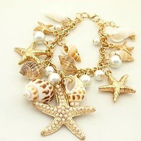 OgaVa LuremeRetro Starfish and Conch Multielement Shell Bracelet