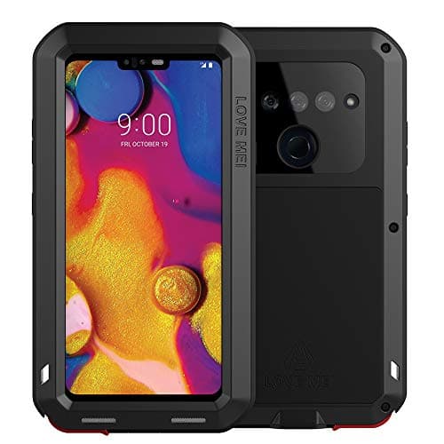 Feitenn Case for LG V40 ThinQ, Heavy Duty Case Armor Aluminum Alloy Metal Cover Bumper Soft Rubber Military Shockproof Outdoor Hard Defender Men Gift for LG V40/V40 ThinQ - Black