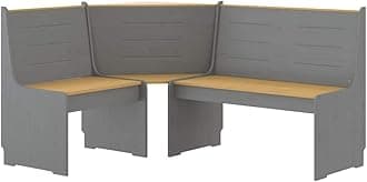 vidaXL Solid Wood Pine Corner Bench - Honey Brown/Grey, Versatile Seating Piece with Backrest, Flexible Left/Right Assembly, for Living Room/Dining Room