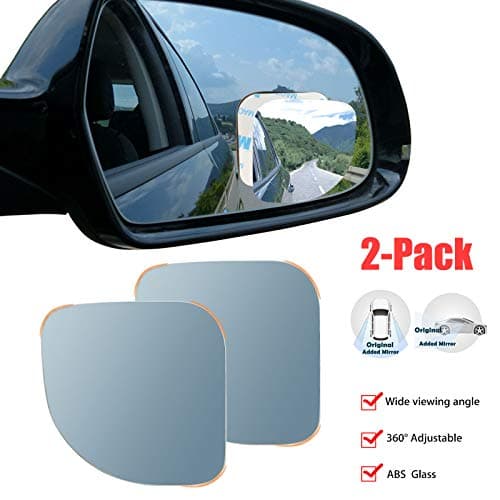 Blind Spot Mirror Frameless Sway Rotate Wide Angle Rear View Mirror HD Glass Fan Shape Pack of 2