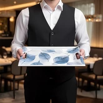 Villori Series Crystal Melamine Serving Tray (Multicolour, Small, Medium and Large) -Set of 3