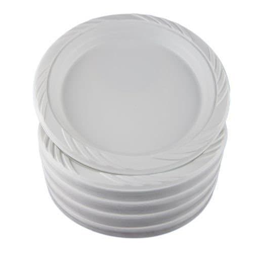 Disposable Dinnerware Plastic Party Plates Dinner Disposable Wedding Plastic Dishes White 9" (200)