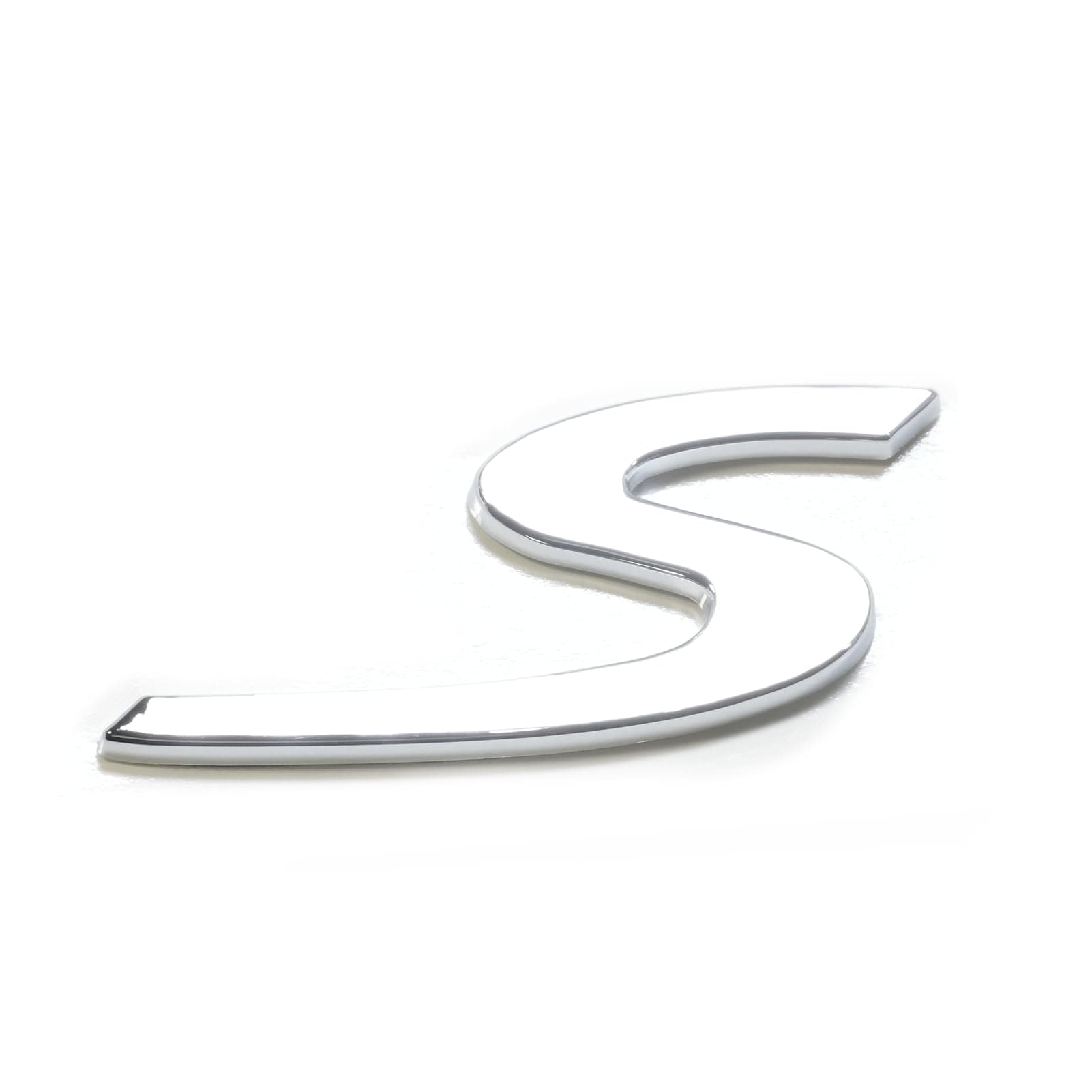 Silver S Letter Rear Trunk Boot Lid Hatch Tailgate Emblem Badge for Porsche Cayenne Panamera 2009-2022, Rear Trunk with Tailgate Badge for Porsche 911 970 971 9YA