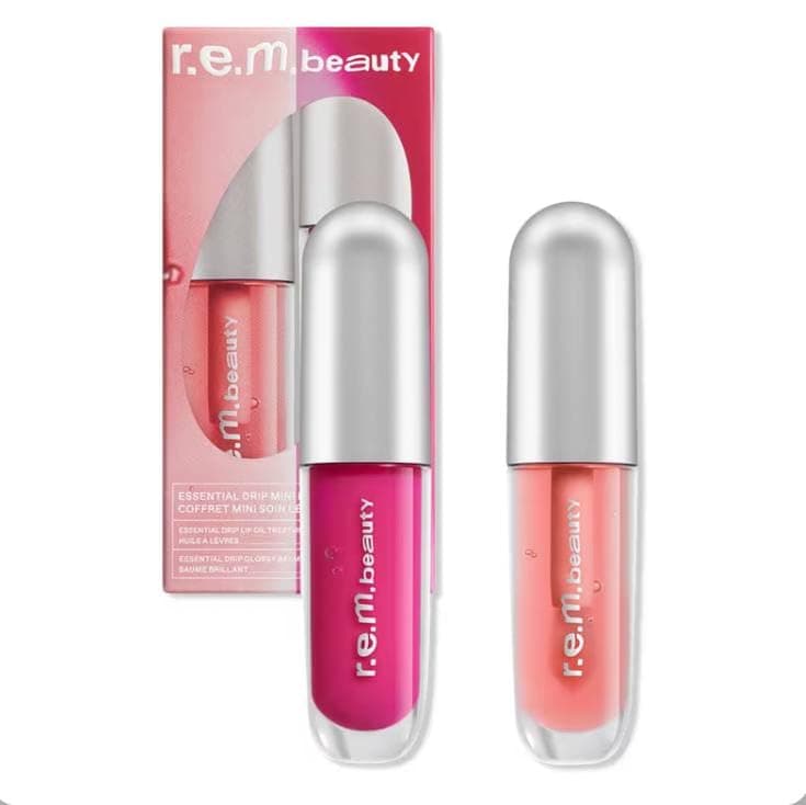 r.e.m. beauty Essential Drip Mini Lip Treatment Duo (Pickin Petals and Strawberry Soda) + Complimentary Pomegranate Sheet Masque