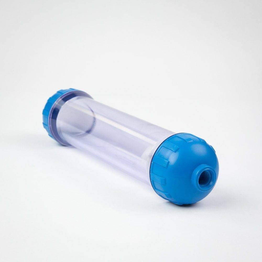 VYAIR10" x 2" Clear inline 350ml empty refillable media cartridge for use in filtration systems