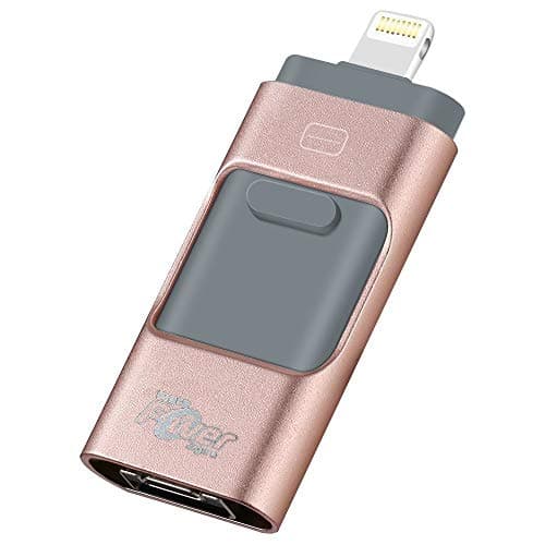 morePower2you 128 GB New USB i-Flash Drive Device Memory Stick OTG For iPhone iPod IOS Android Rose Gold 128GB