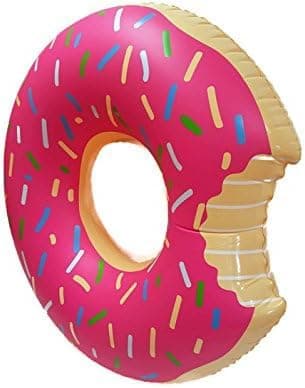 SplashNmore Inflatable Donut Float for Beach or Pool - 4 FEET ! ! ! (Frosted Donut)