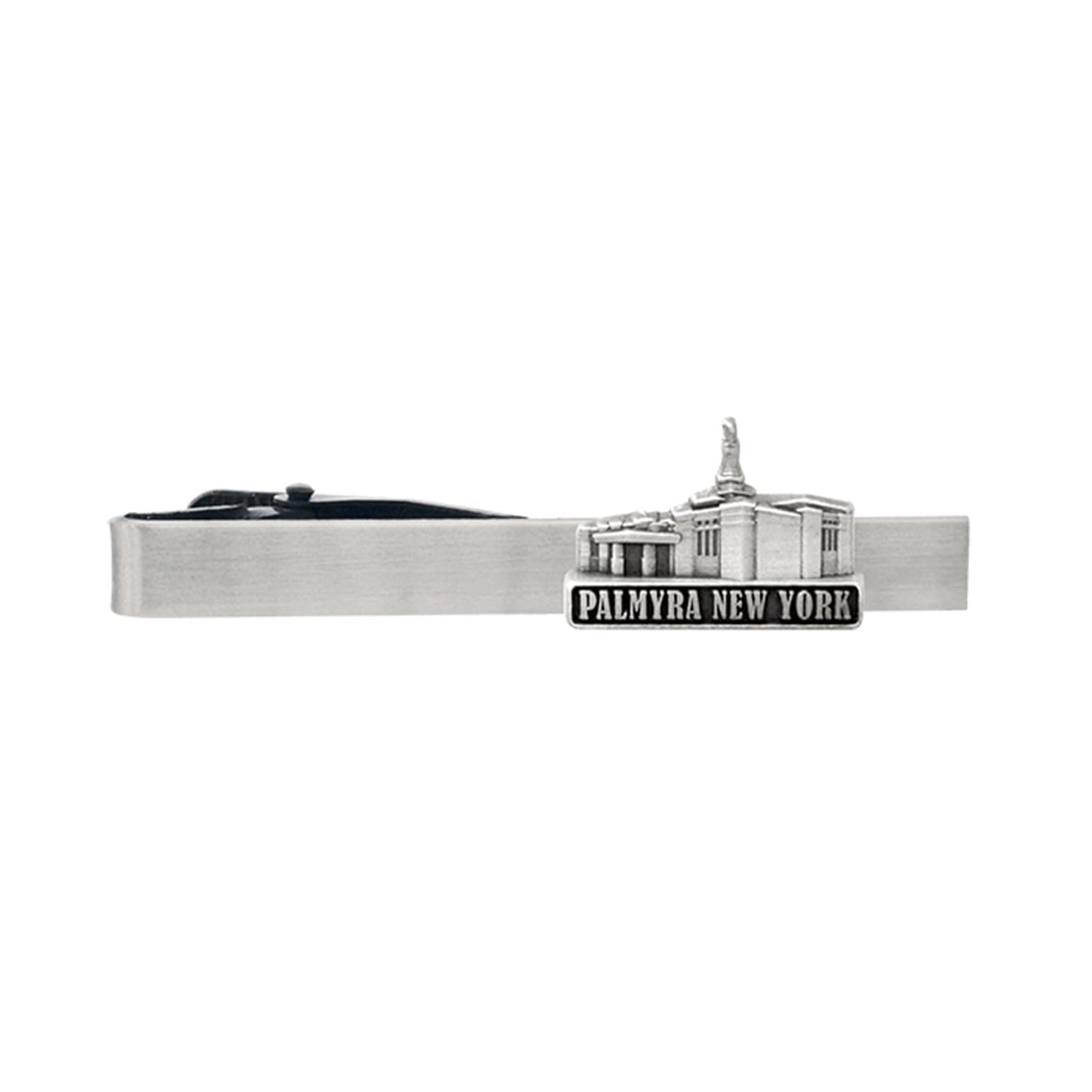 RingmastersSilver Tie Clip by Ringmasters | LDS Temple Tie Clips for Men with Antique Silver Finish | Suit Accessories for Weddings, Church, & Formal Events | Versatile Tie Pin, (Palmyra New York)