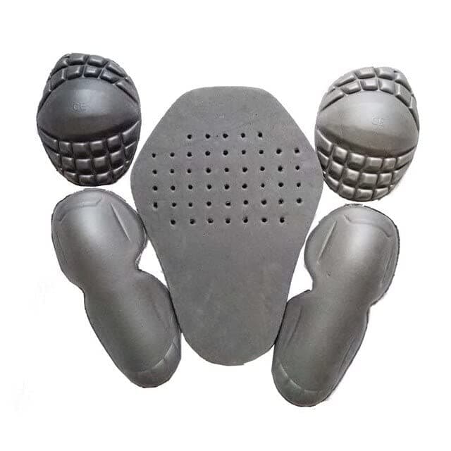 Jackets - 5PCs Motorcycle jacket soft armor protector  motobiker  racing suits Rubber protective devices internal gear CE authentication (Auburn L)