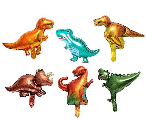 Dinosaur Theme Mini Hand Foil Balloons 6 pcs Multi Color For Party Decorations