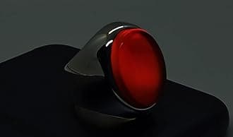 16 Carat Natural Yemeni Deep Brown Khabadi Aqeeq Mens Plain Ring Sterling Silver 925 Handmade Brown Carnelian Ring Gift for Him Shifat al abd Ring Religious Ring