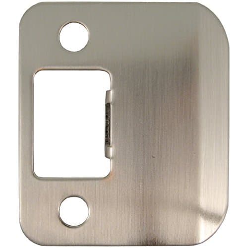 Round Corner Extended Lip Strike Plate, 2-1/4" x 1-1/2", (2" Overall Length), Satin Nickel by Stone Harbor Hardware