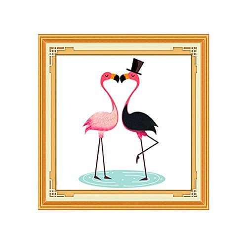 Stamped Embroidery Kit - Eafior DIY Beginner Counted Starter Kit for Art Craft Handy Sewing Including Color Pattern Embroidery Cloth,Embroidery Hoop,Color Threads,Tools Kit