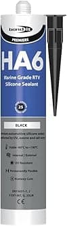 1 x Bond It Black HA6 Silicone Sealant High Modulas safe for RTV fresh or marine salt water aquarium fish tanks - EU3 Cartridge (approx. 310ml)