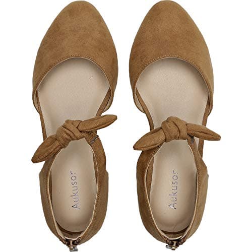 Women's Wide Width Flat Sandals - Elastic Ankle Strap Slip On Cozy Summer Shoes.(181140 BrownMF 9)