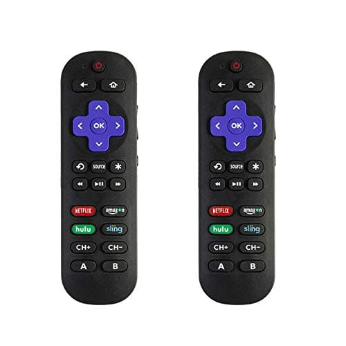 Replacement Remote Control Compatible with Roku Player with 9 More Learning Keys to Control TV Soundbar Receiver All in One (Not Compatible with Roku Stick) (2 Pack)