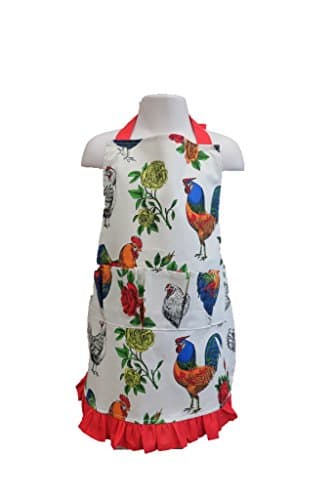 Fluffy Layers The Egg Collecting Apron. (Kids) Multiple Sizes. Rooster Print. Gathering Eggs from Your Chickens (Small)