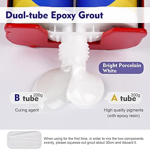 REALINN Epoxy Tile Grout Bright Porcelain White
