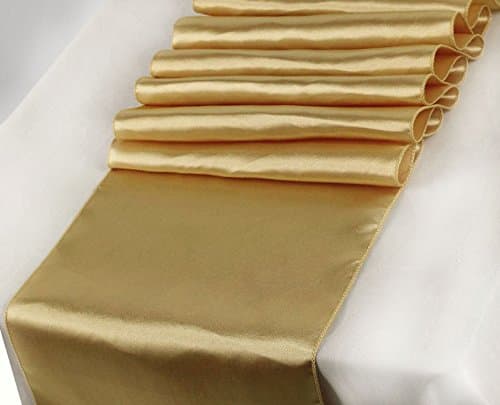RDS 10 Satin Table Runner 12 X 108 Inch For Wedding & Venue Decoration - Gold