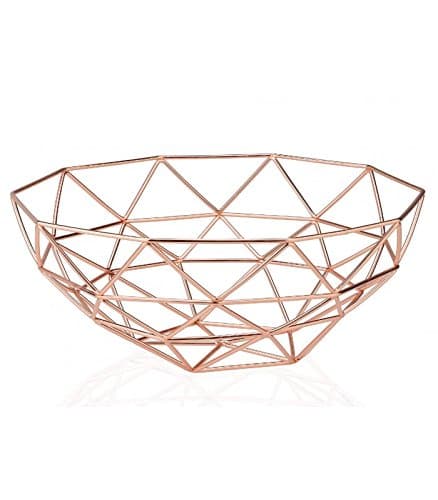 Fruit Basket Metal Geometric Colour Copper