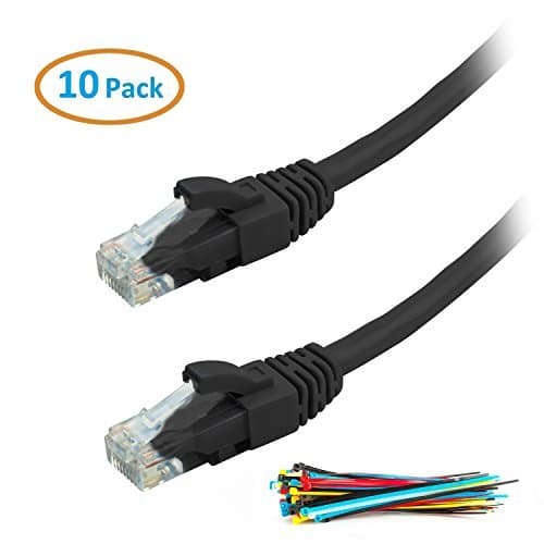 Aurum Cables 6 Feet Cat6 Snagless Network Ethernet Patch Cable - Black - 10 Pack