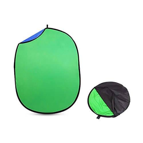 2m x 1.5m Photo Studio Screen Chroma Key Popup Backdrop Muslin Collapsible Reversible Photography Background (Blue/Green)